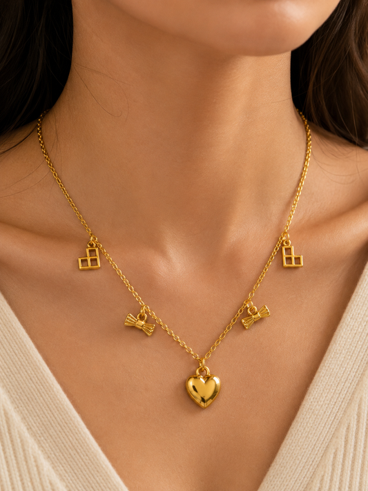 Swarique Anaya Heart Charm Necklace
