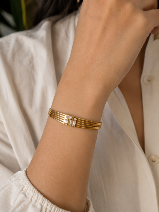 Swarique Crystal Luxe Geometric Bracelet