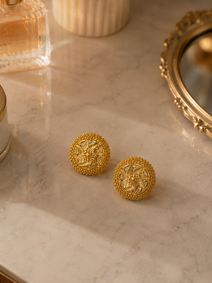 Swarique Vamika Floral Leaf Stud Earrings