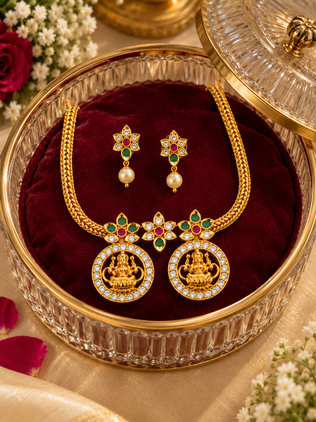 Swarique Veda Lakshmi Necklace Set