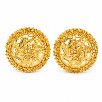 Swarique Vamika Floral Leaf Stud Earrings