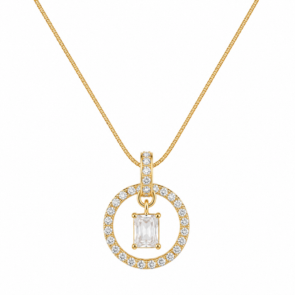 Swarique Arohi Crystal Halo Pendant Necklace