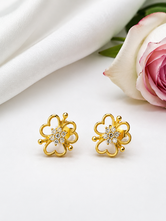 Ira Blossom 1 gm Gold Stud Earrings