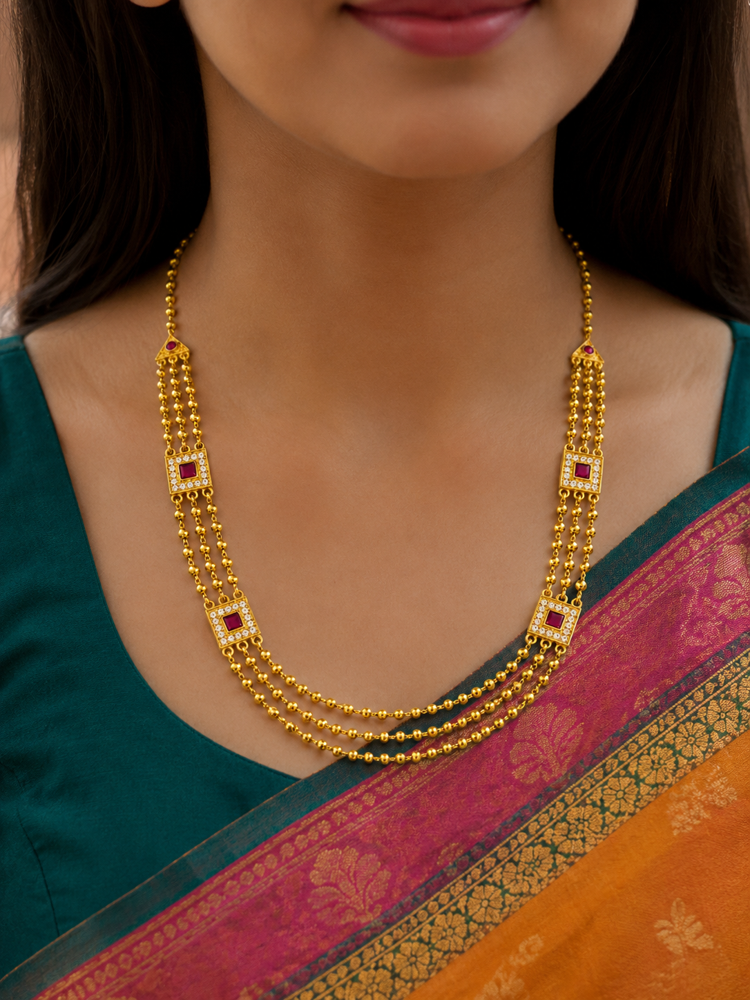Rajsi Rani 1gm  Gold Haar