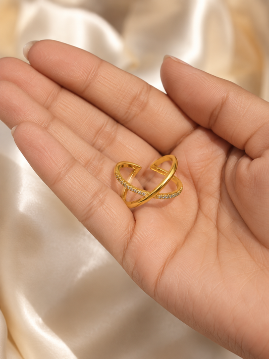 Swarique Celestia Crisscross Adjustable Ring