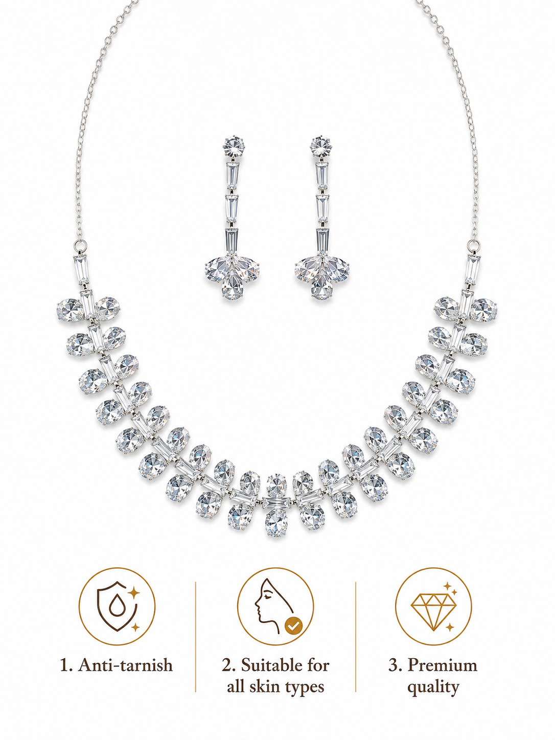 Celeste Dewdrop Crystal Necklace Set
