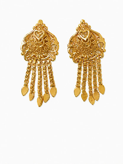 Sunehri Noor 1gm Gold Tassel Earrings