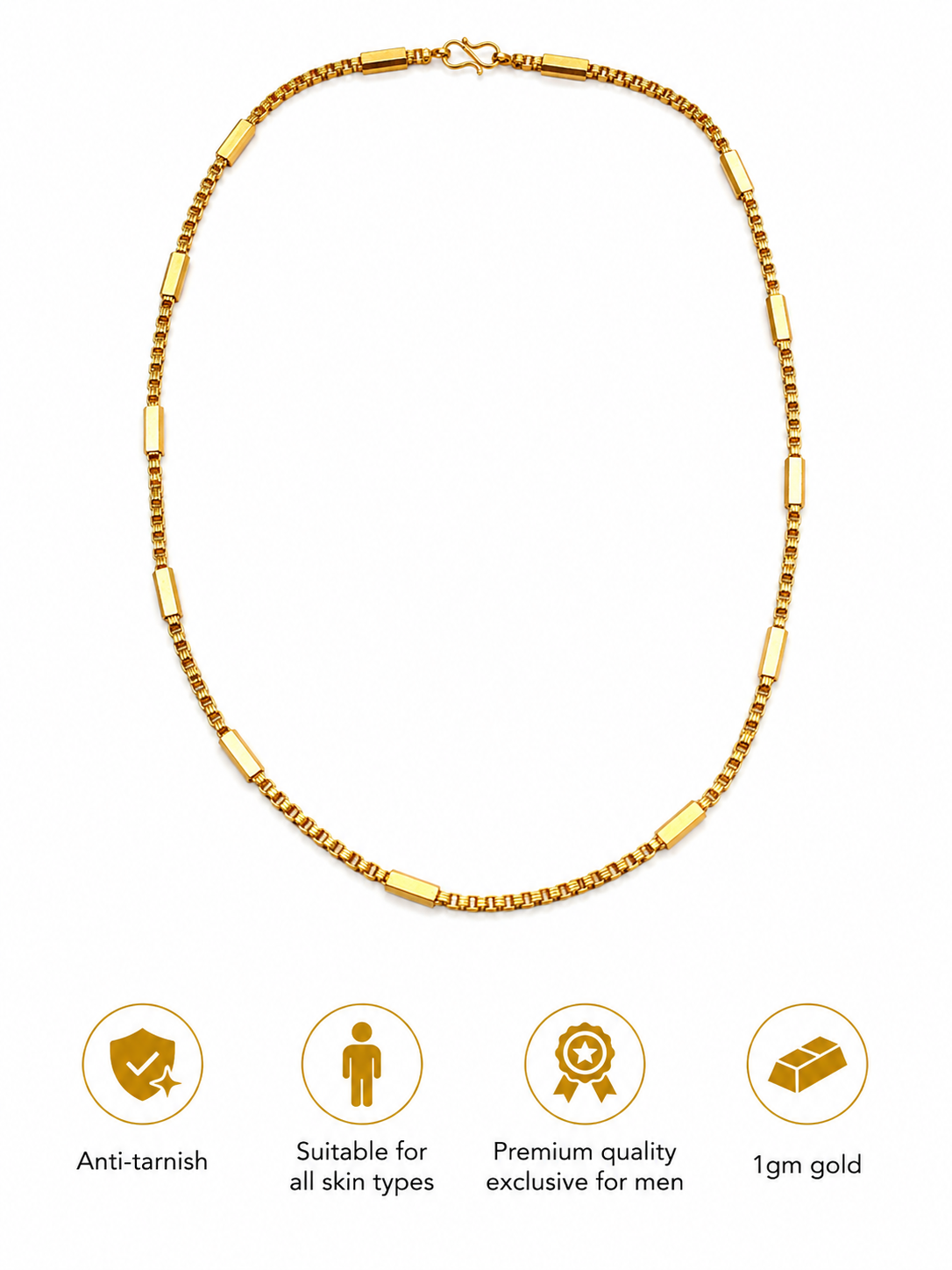 Royal Avenue 1gm Gold Chain for Men