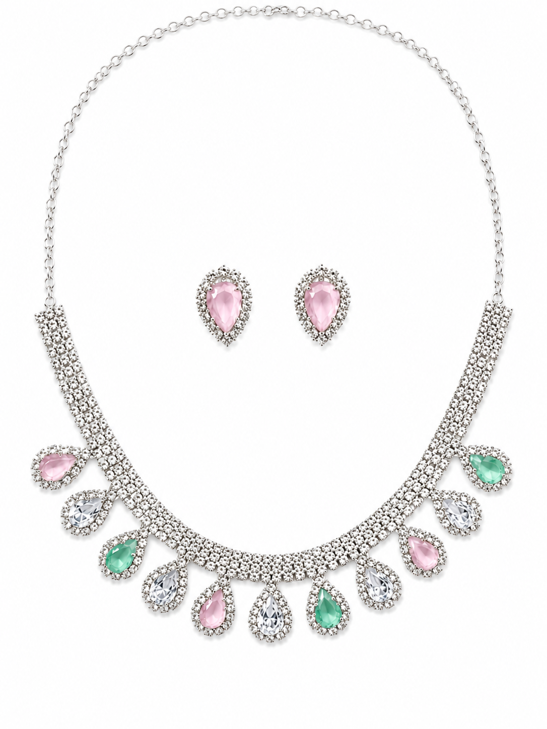 Blush Meadow AD Necklace Set