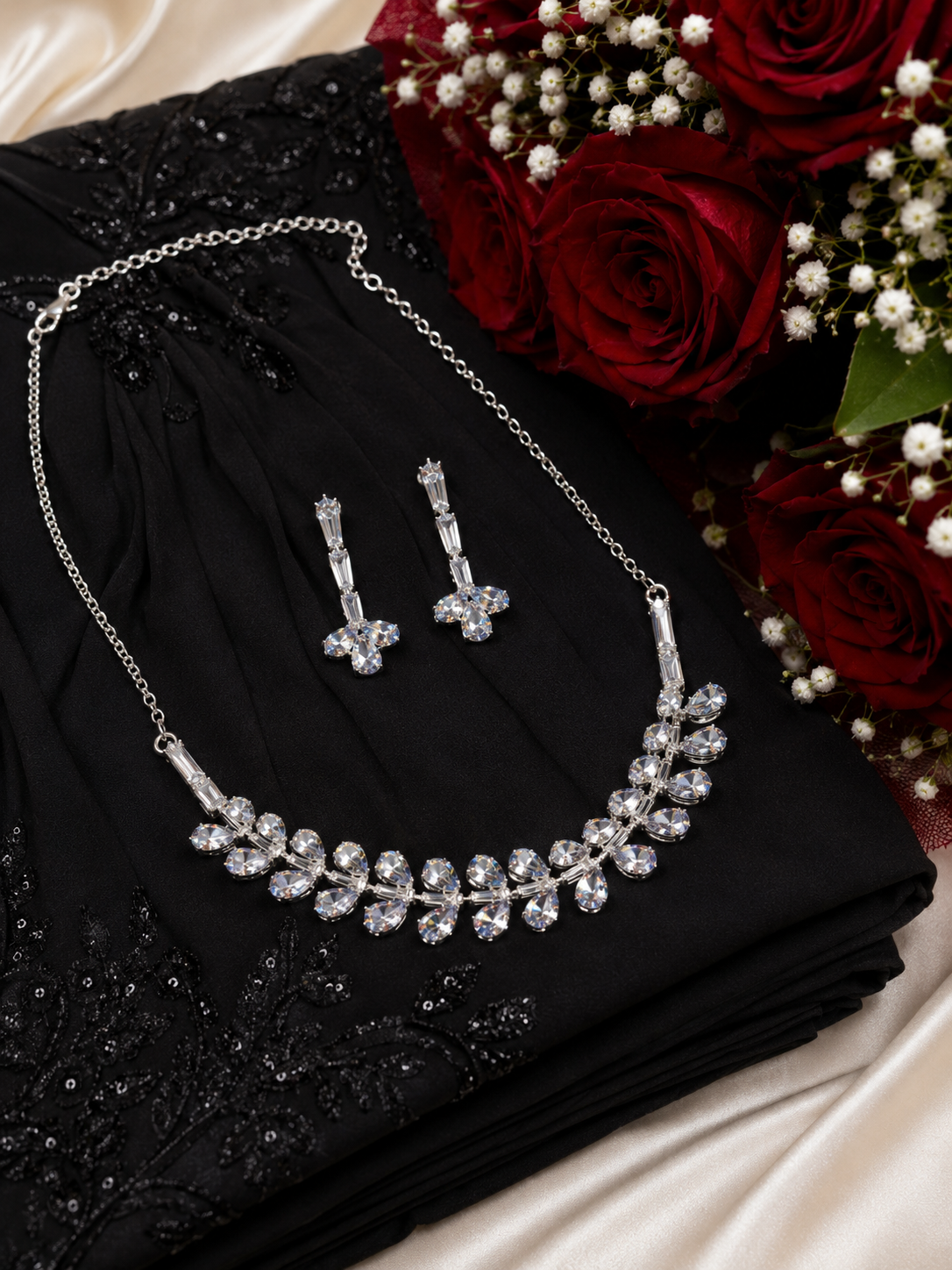 Celeste Dewdrop Crystal Necklace Set