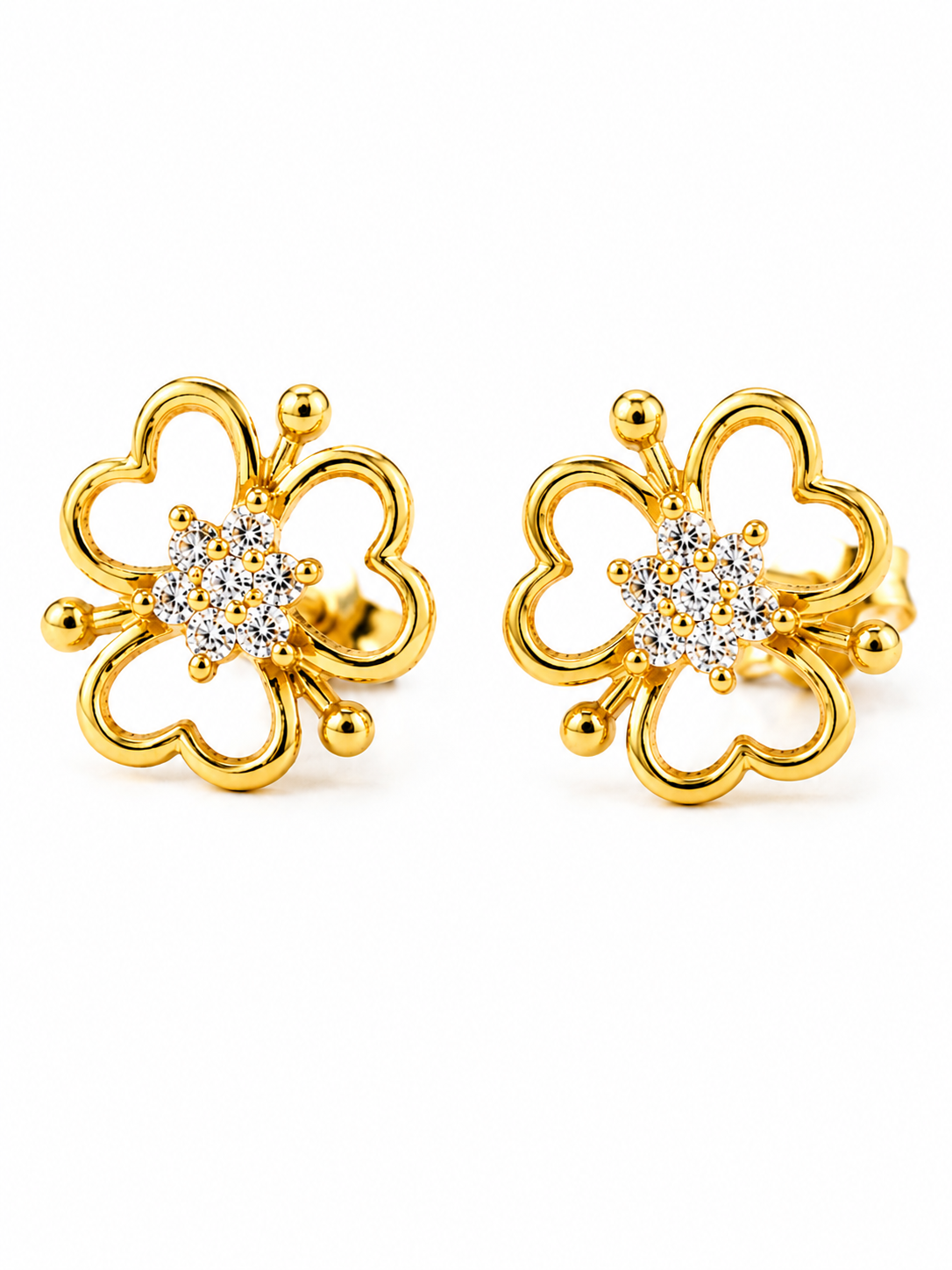 Ira Blossom 1 gm Gold Stud Earrings
