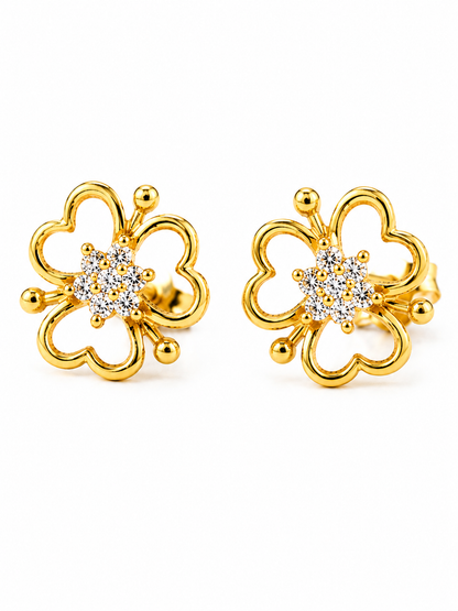 Ira Blossom 1 gm Gold Stud Earrings