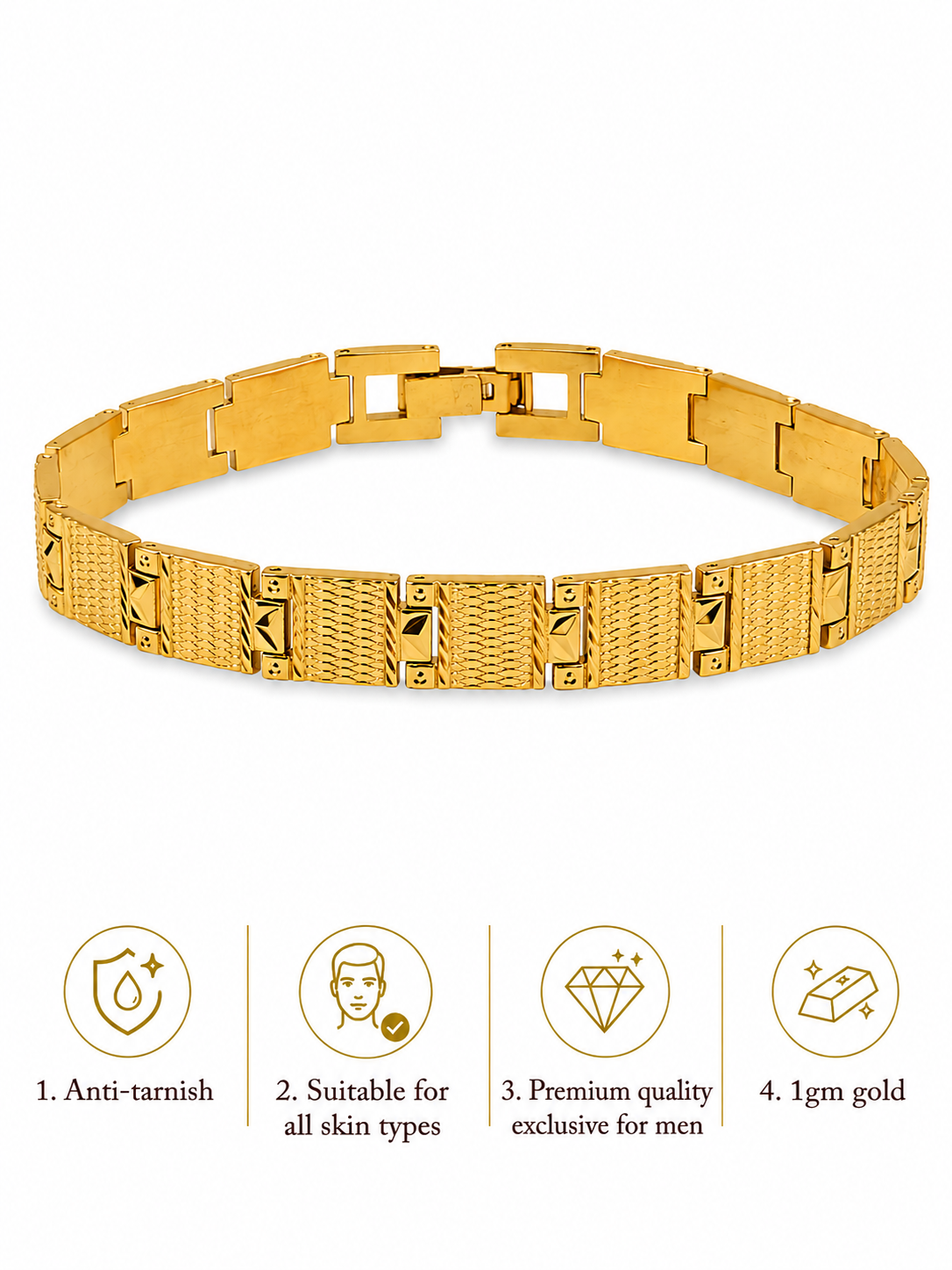 Imperial Link 1gm Gold Bracelet for Men