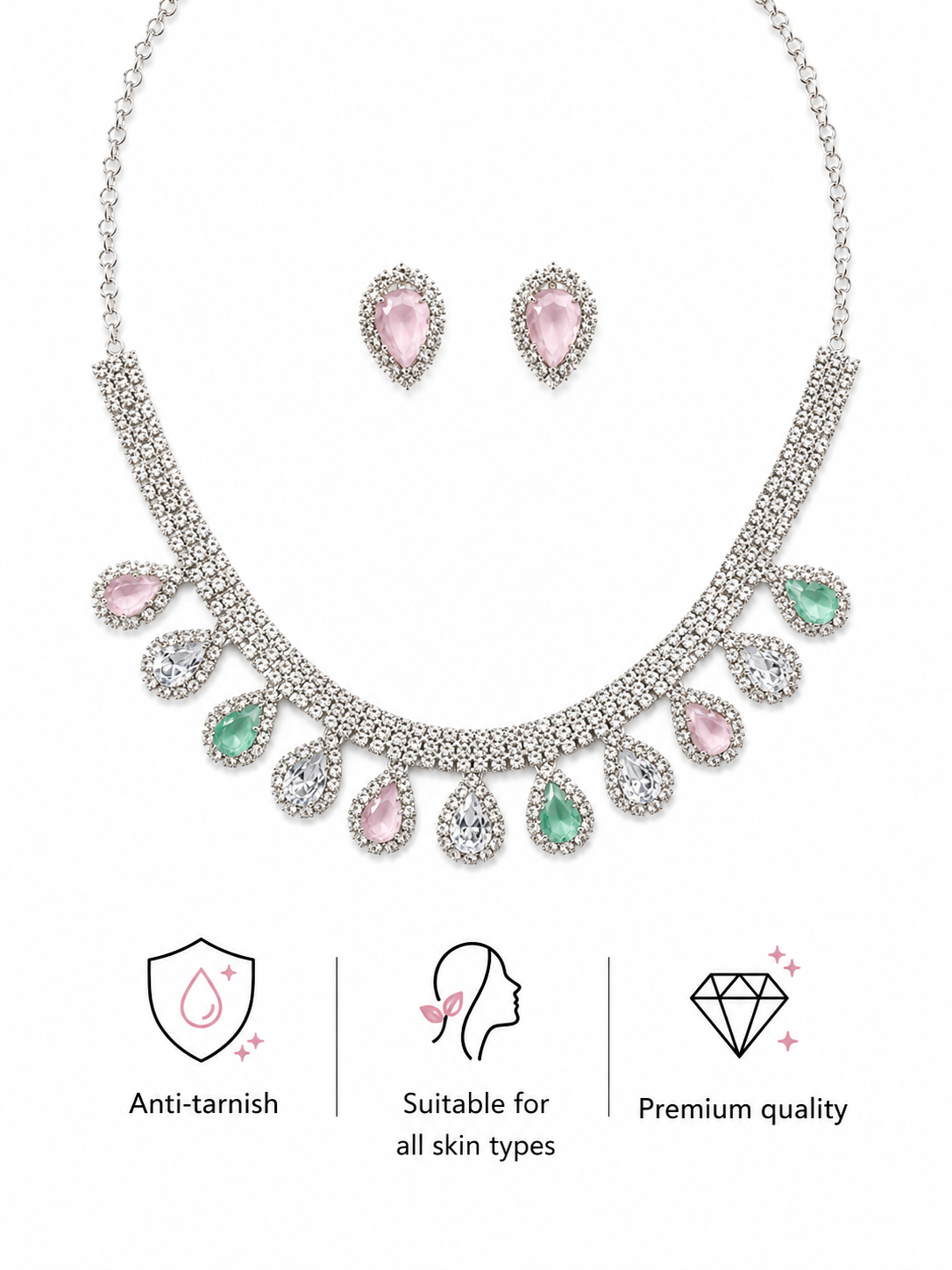Blush Meadow AD Necklace Set