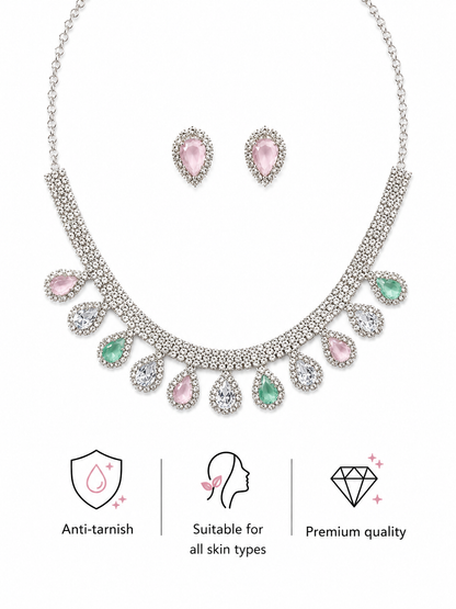 Blush Meadow AD Necklace Set