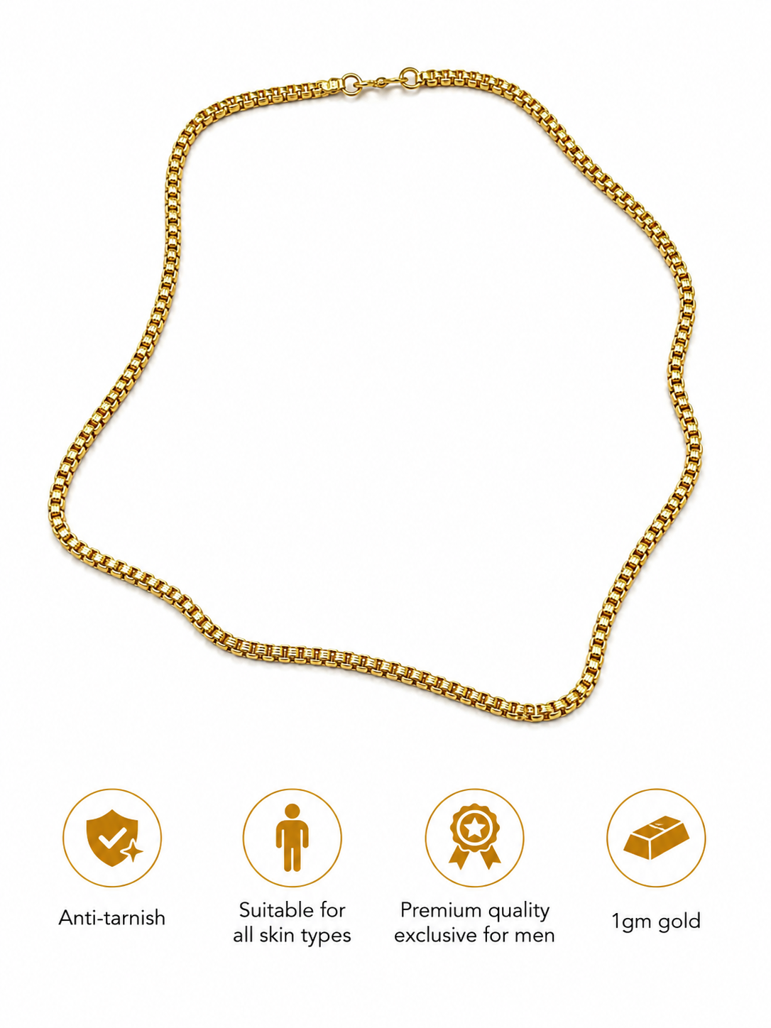 Royal Mesh 1 gm Gold Chain for Men