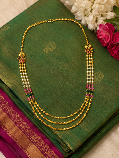 Meenakshi Pearl 1 gm Gold Haar