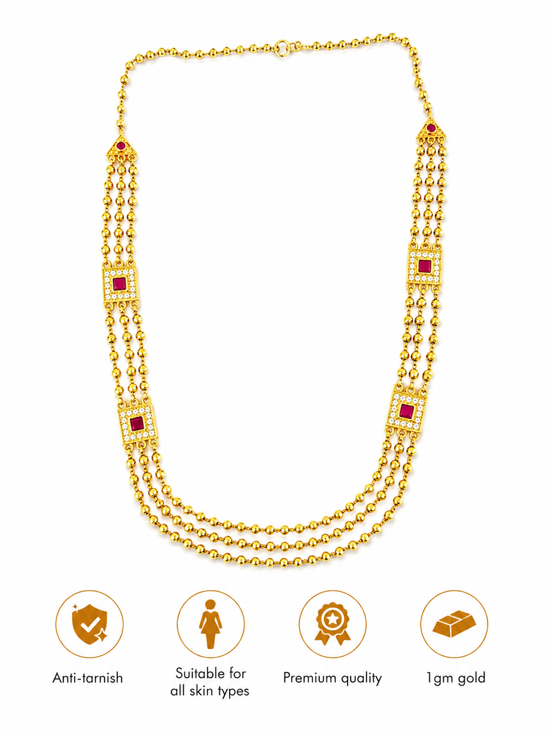 Rajsi Rani 1gm  Gold Haar