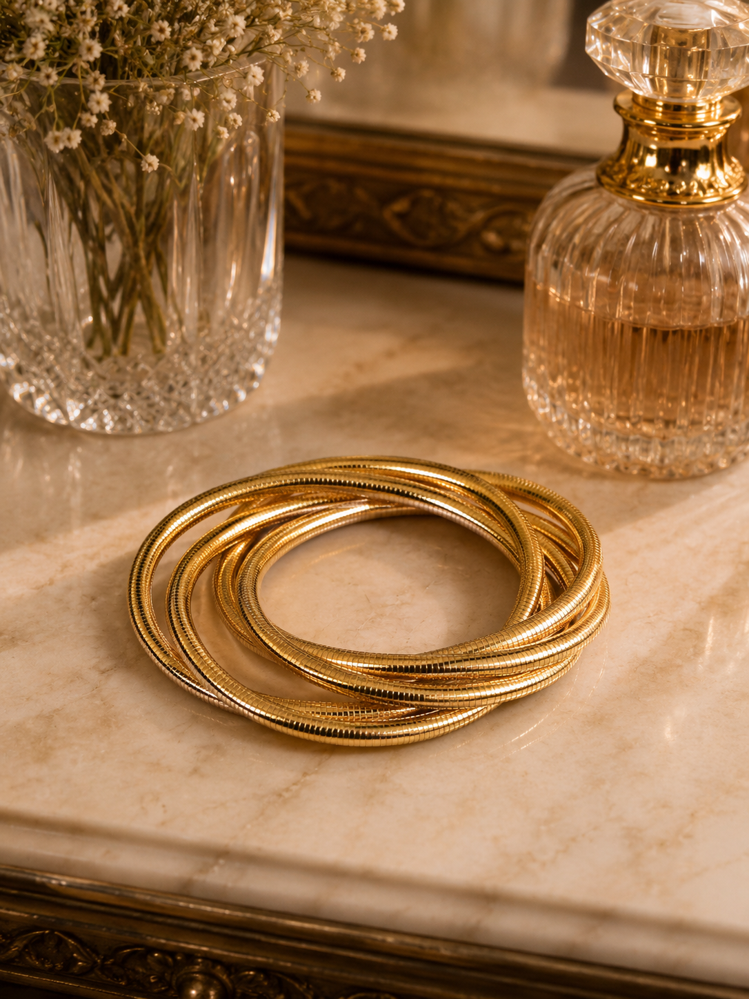 Gold Infinity Coil Bracelet