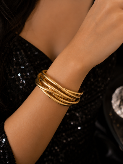 Gold Infinity Coil Bracelet