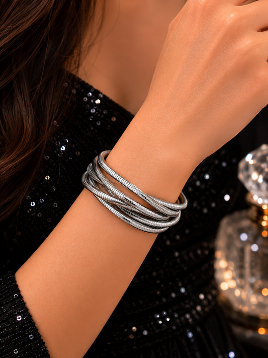 Silver Infinity Coil Bracelet