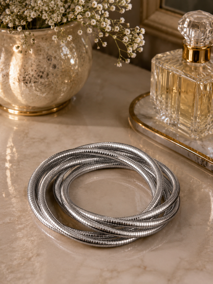 Silver Infinity Coil Bracelet