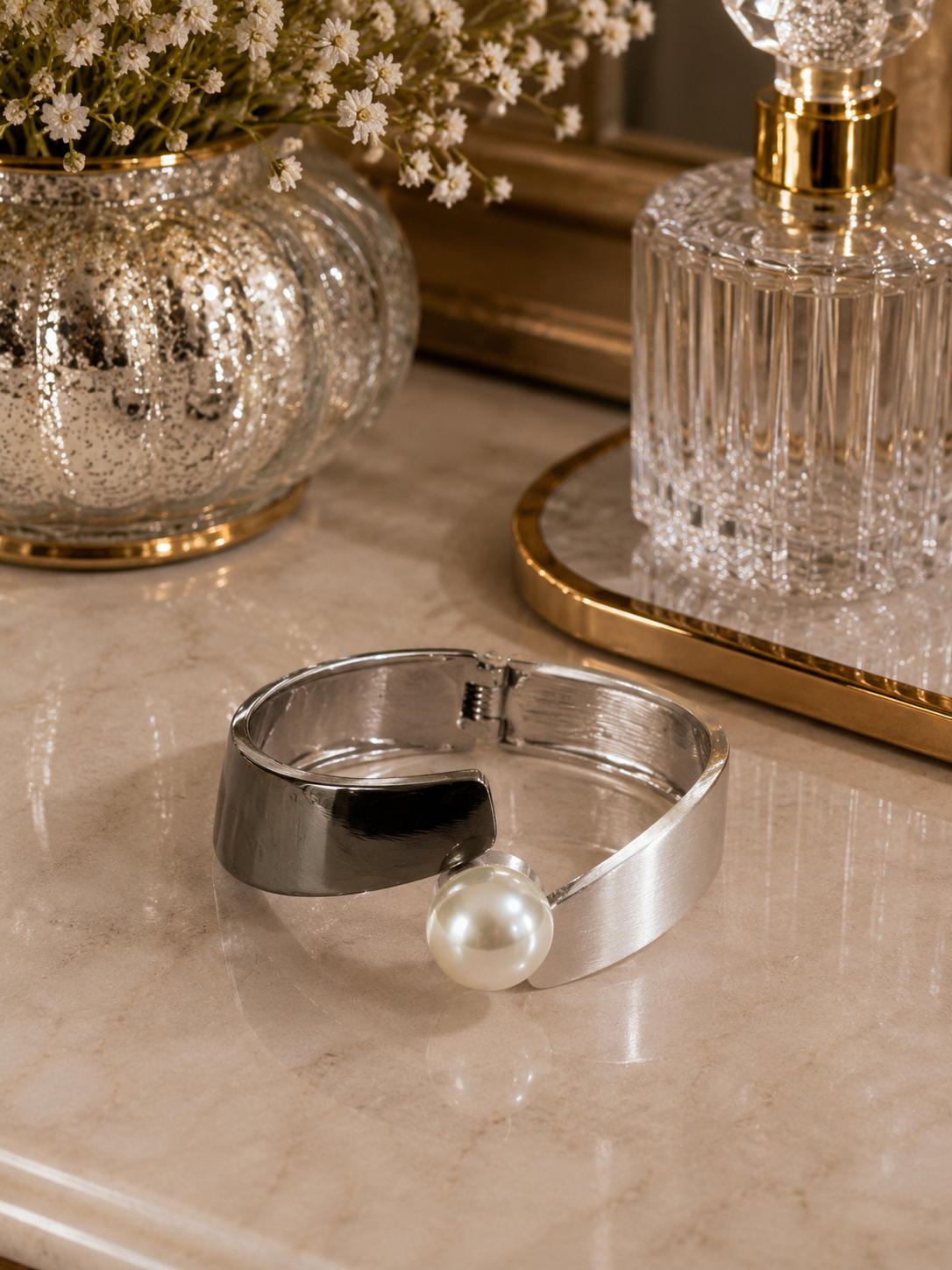 Luna Pearl Cuff Bracelet