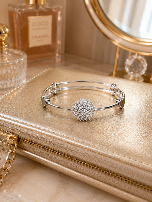 Silver Blossom Sparkle Bracelet