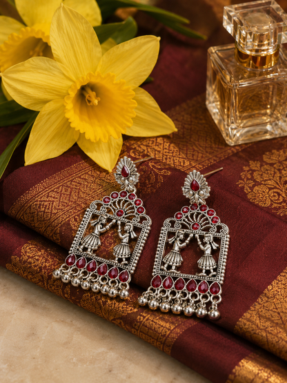 Nritya Mahal Ruby Statement Earrings
