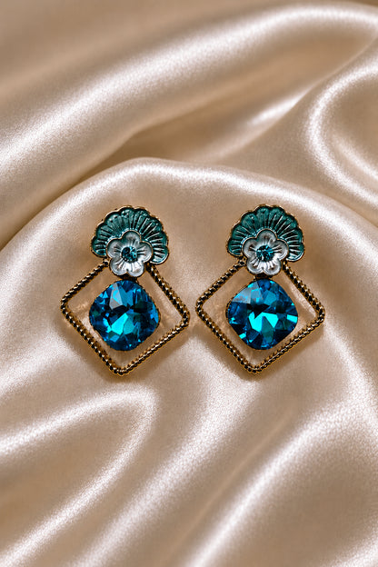 Azure Bloom Statement Earrings