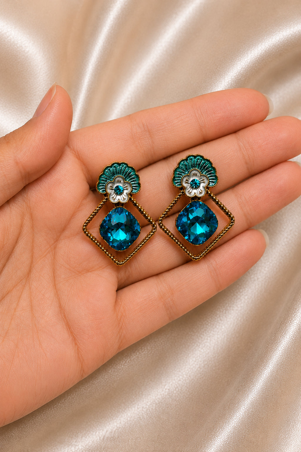 Azure Bloom Statement Earrings