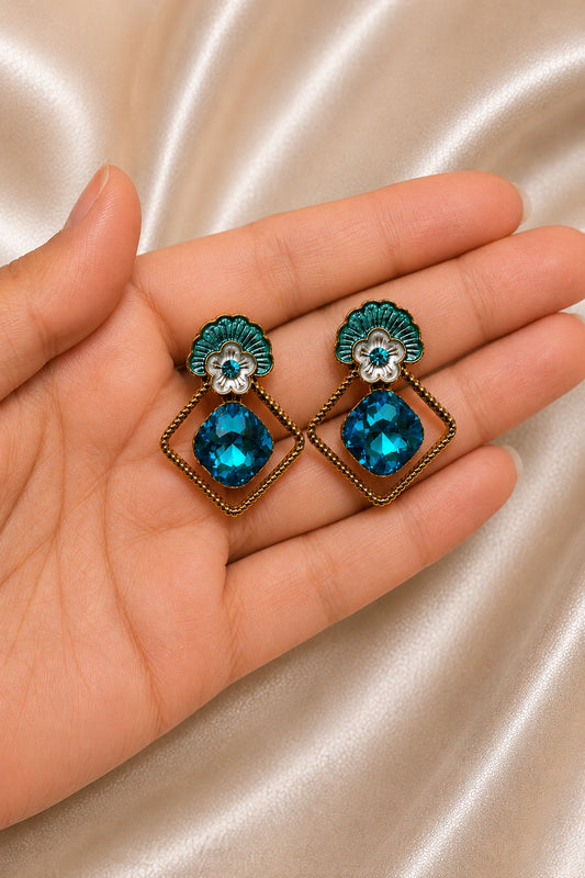 Azure Bloom Statement Earrings