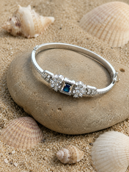 Sapphire Bloom Crystal Bracelet