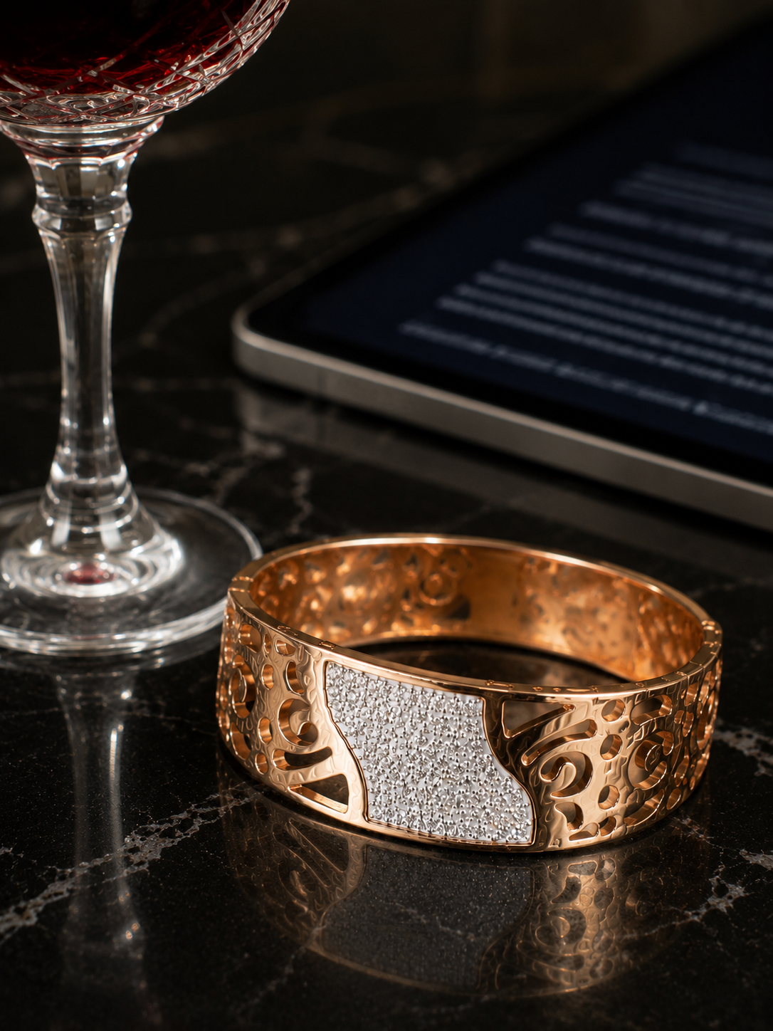 Rose Royale Crystal Cuff Bracelet