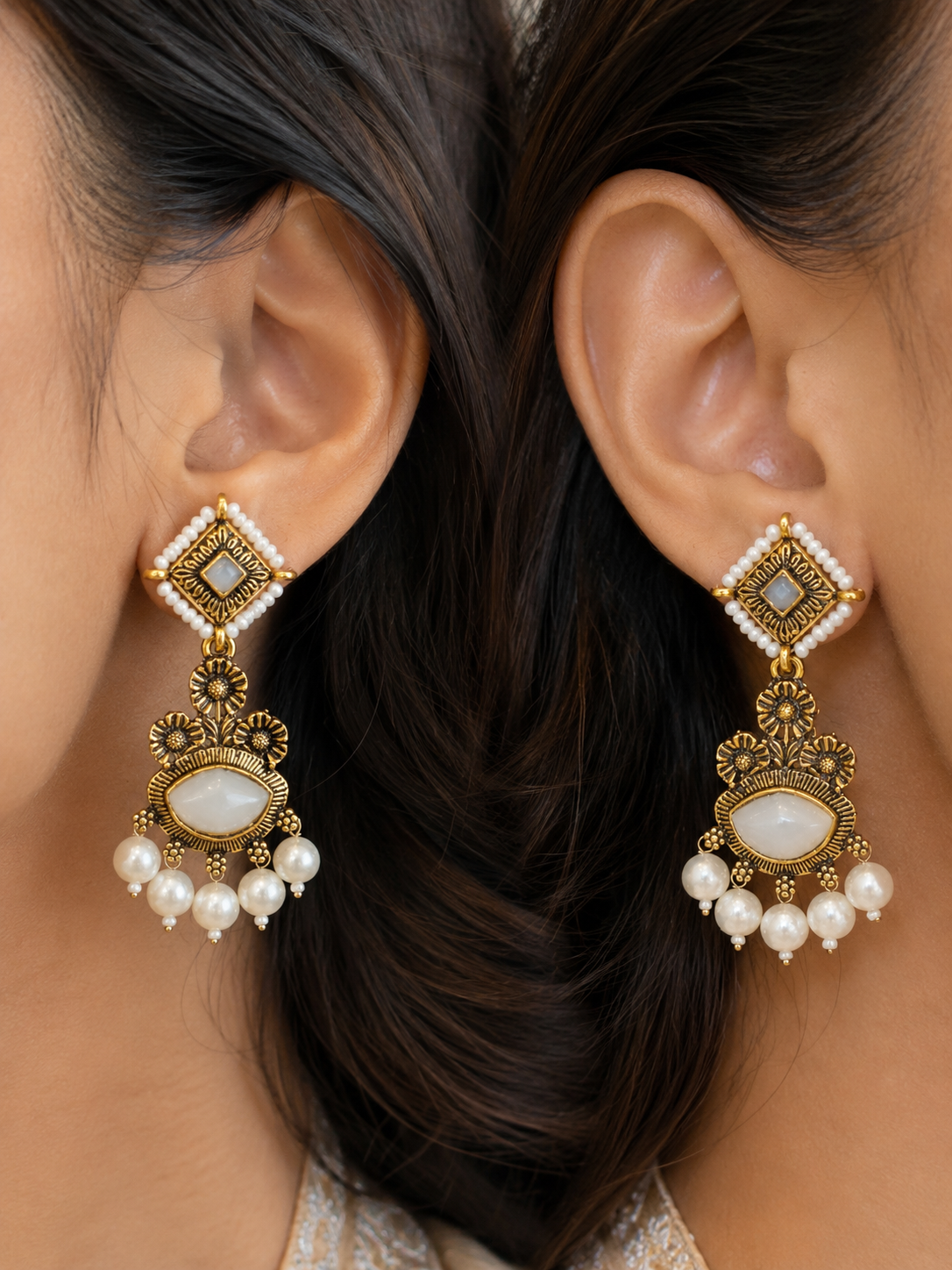 Pearl Blossom Heritage Earrings