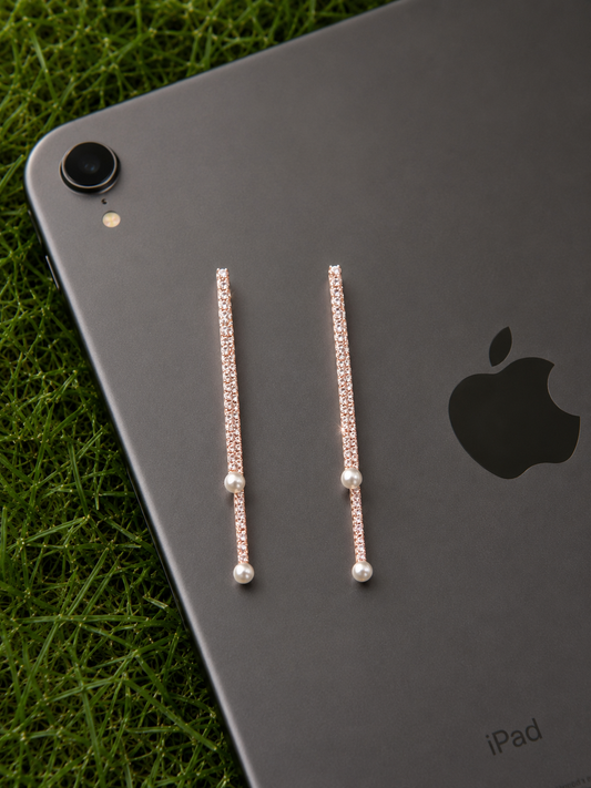 Sparkline AD Pearl Line Earrings