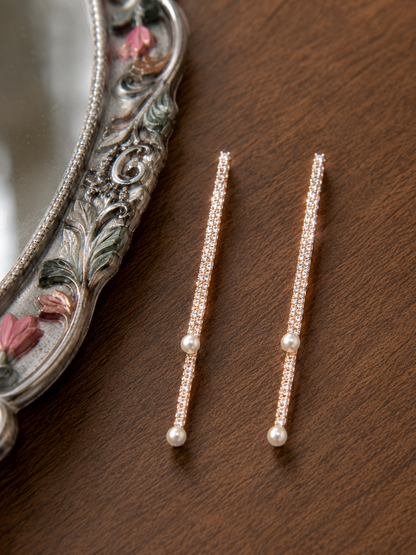 Sparkline AD Pearl Line Earrings