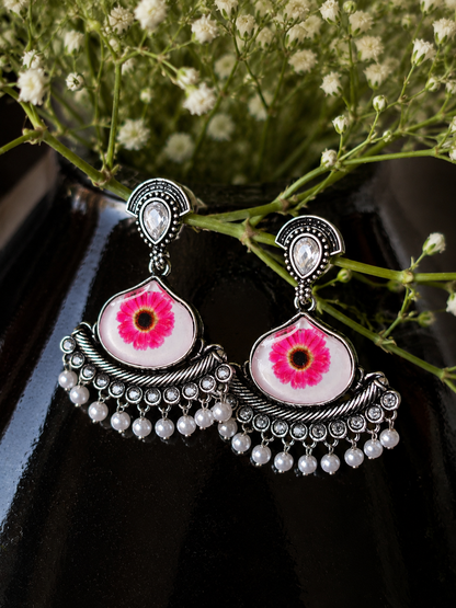Swarique Bloom Pearl Charm Earrings