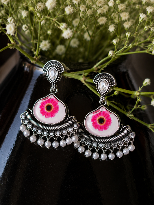 Swarique Bloom Pearl Charm Earrings