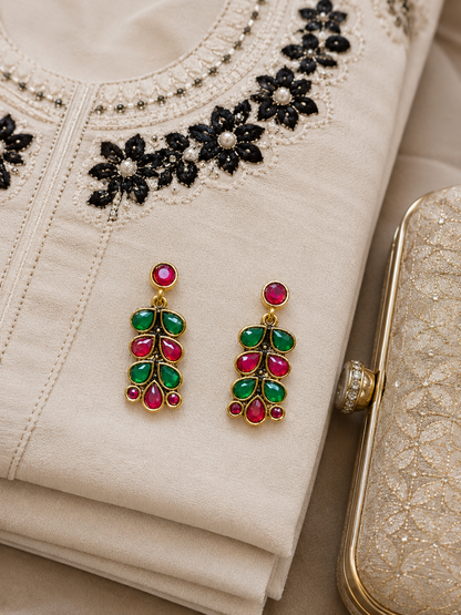 Rangriti Navratna Drops Earrings