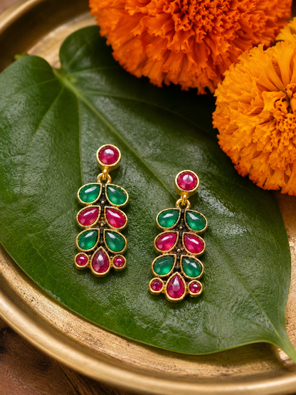 Rangriti Navratna Drops Earrings