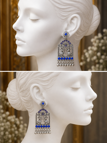 Vrindavan Leela Earrings (Blue)