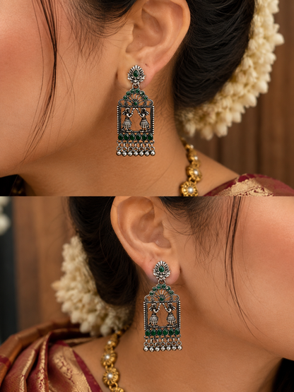 Vrindavan Leela Earrings (Green)