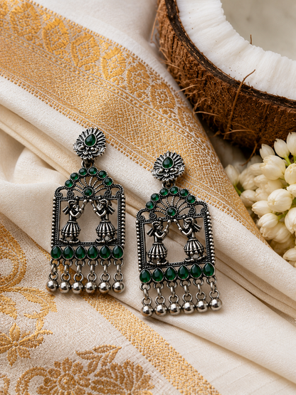 Vrindavan Leela Earrings (Green)