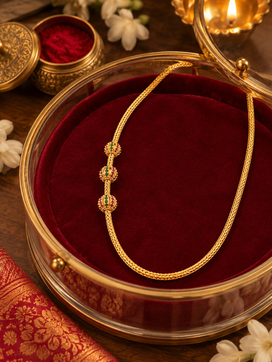 Swarique Charulata Trio Mugappu MOP Chain