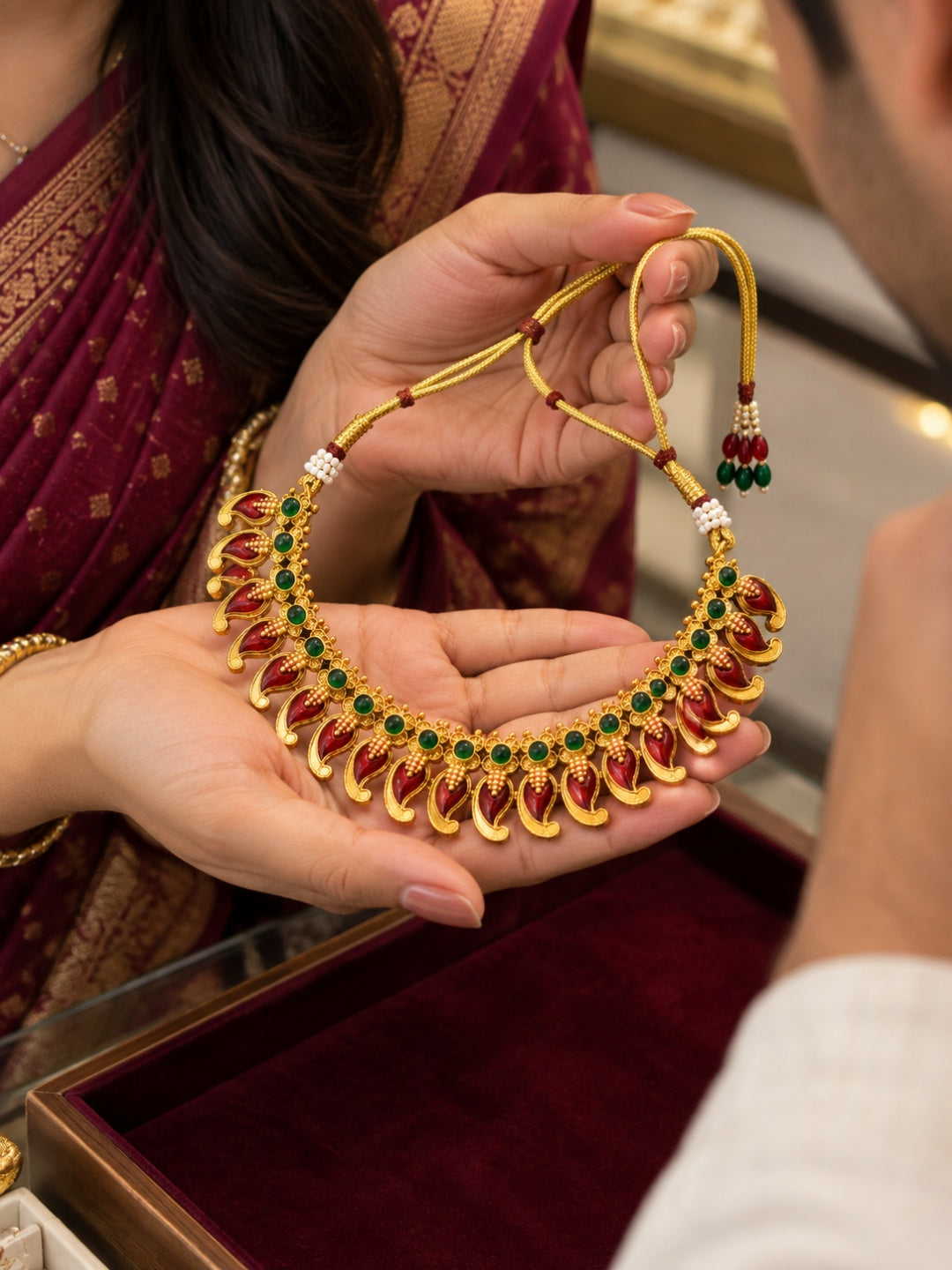 Swarique Kairavi Pankhuri Necklace Set