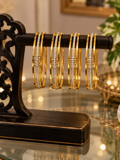 Swarique Rajvika Shringar AD stone Bangle Set (Set of 2)