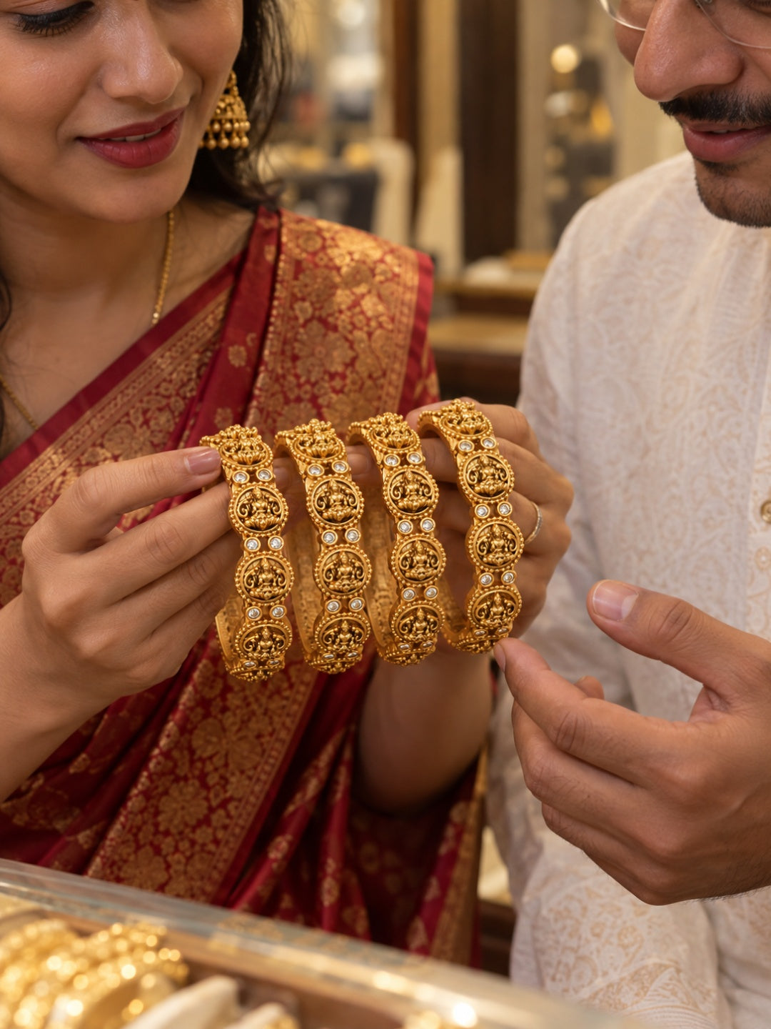 Swarique Vaibhavi Brass Bangles (Set of 2)