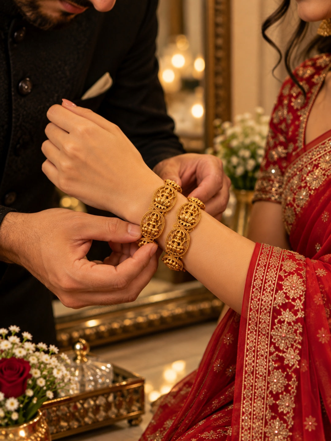 Swarique Lakshmi Vandana Bangles (Set of 2)
