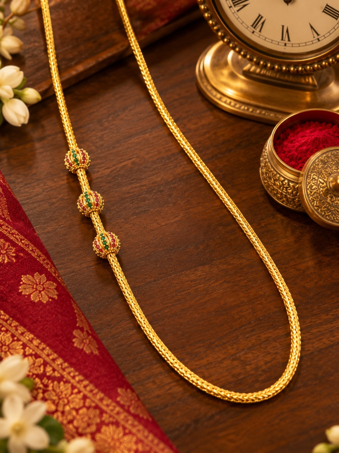 Swarique Charulata Trio Mugappu MOP Chain